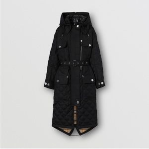 Burberry Detachable Hood Quilted Parka